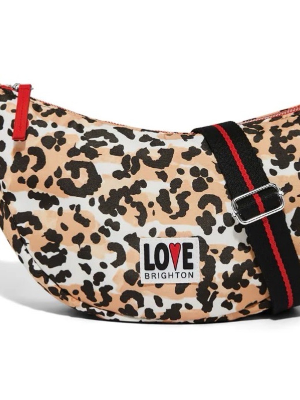 Love Brighton Leopard Print Crossbody Bag - Tan & Black